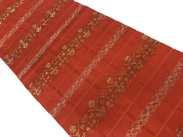 リサイクル　抽象花模様織出し名古屋帯